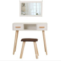 Desk Dressing Table with Mirror and Stool